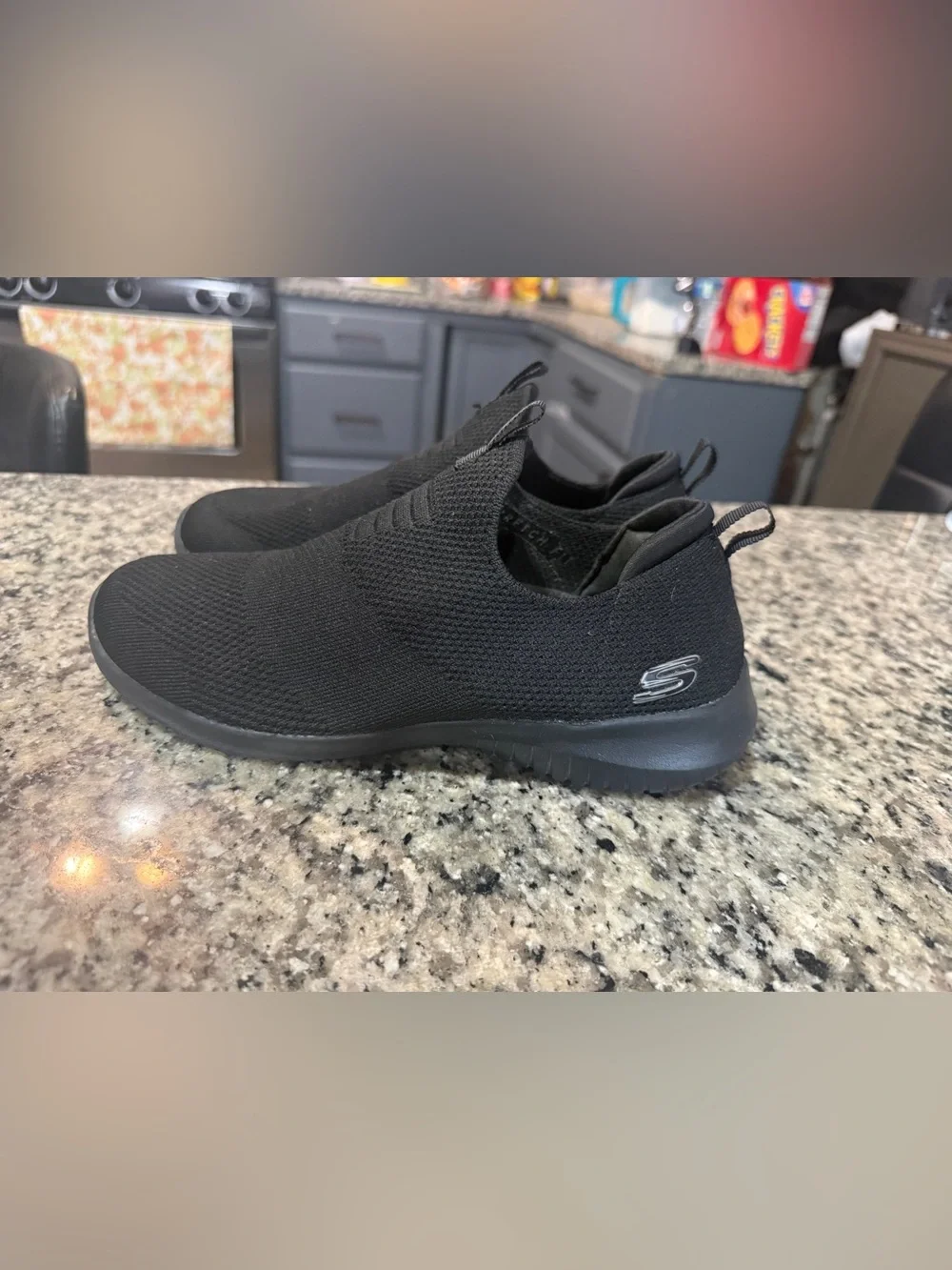 Skechers Men's All-Black Slip-On Knit Sneakers